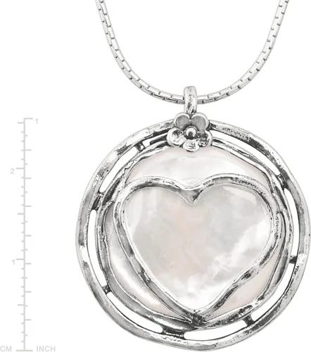 Vista 5 de Silpada 'Lighthearted' Natural Mother-of-Pearl Heart Pendant Necklace in Sterling Silver, 18" + 2