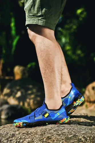 Vista 6 de Copulan - Zapatos de agua para hombre para playa piscina secado rápido para agua zapatos deportivos descalzos para esnórquel surf buceo yoga aeróbic
