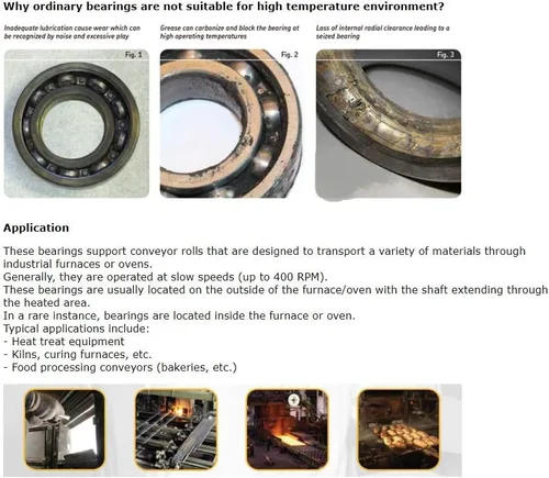 Vista 8 de Power Transmission Products 16006 High Temperature Bearing 30559mm 500 Degrees Celsius Thin Section Bearings Full Ball TB16006