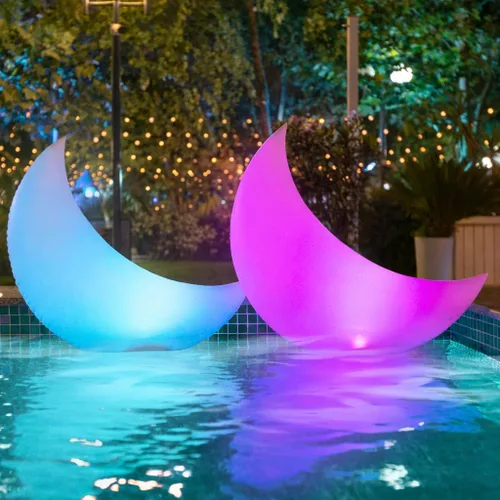 Vista 11 de TIALLY Luces Flotantes de Piscina Luna Llena - Luces de Piscina de 14" que Flotan con Energía Solar, Bolas de Luz LED Inflables Impermeables