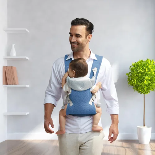 Vista 7 de IULONEE Portabebés de recién nacido con baberos desmontables, ergonómico, portátil, mochila delantera y trasera para bebés de hasta 33 libras