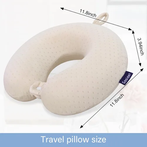 Vista 3 de Almohada de Espuma Viscoelástica para el Cuello, Cómoda Almohada de Viaje para el Cuello, Soporte para Cuello y Cabeza, Ligera y Portátil, Almohada