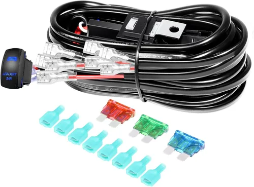 Vista 18 de SKYWORLD Kit de arnés de cableado de 1 cable de 10 pies para barra de luz de trabajo LED, interruptor de encendido/apagado de 14 V, kit de arnés