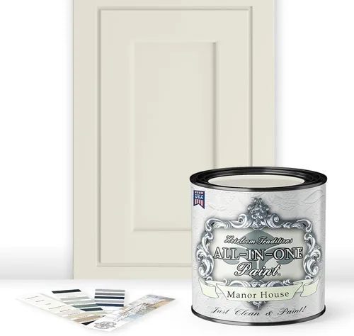 Vista 146 de Pintura TODO EN UNO, Abbey (gris cálido), Muestra de 8oz - Pintura duradera para gabinetes y muebles. Imprimación y capa superior incorporadas,