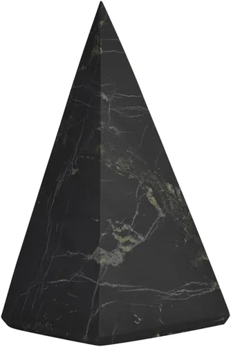 Vista 9 de Shungite World Auténtica pirámide de shungita alta pulida de 1.18 pulgadas / 1.18 pulgadas, cristal curativo natural de chakras, pirámide negra