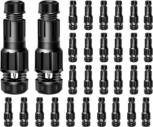 Vista 8 de Paquete de 12 conectores de cable de bajo voltaje calibre 12-20, conectores de cable Fastlock de repuesto, focos de paisaje, conector de cable al
