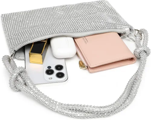 Vista 5 de Covelin Bolso de mano de diamante brillante de moda para mujer