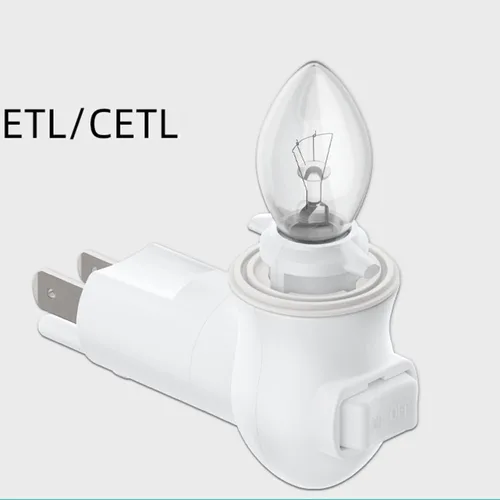 Vista 5 de Módulo de luz nocturna enchufable, enchufe de luz de pared con interruptor de encendido/apagado, enchufe de base E12 para luz nocturna de sal