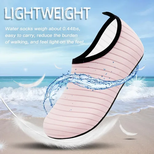 Vista 4 de ANLUKE - Zapatos de agua de secado rápido para mujeres y hombres, estilo calcetines, sensación de pies descalzos, ideales para yoga, playa, natación