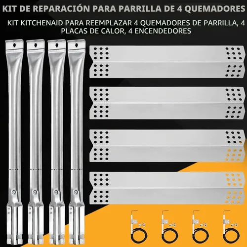 Vista 4 de Criditpid Piezas de repuesto para parrilla Kitchenaid 720-0745B 740-0780 720-0745 720-0733A 720-0745A 720-0733, quemador de parrilla quemador