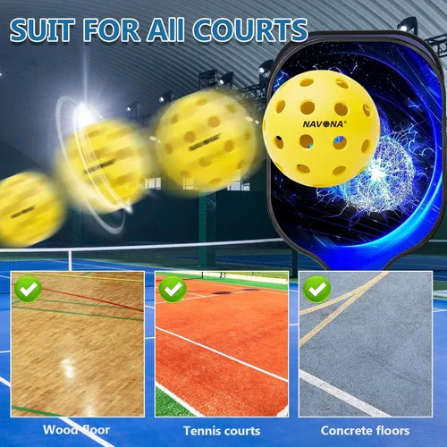 Vista 7 de 48 Pack Premium Outdoor Pickleball Balls, Meet USAPA Official Standards Amarillo paquete de 48