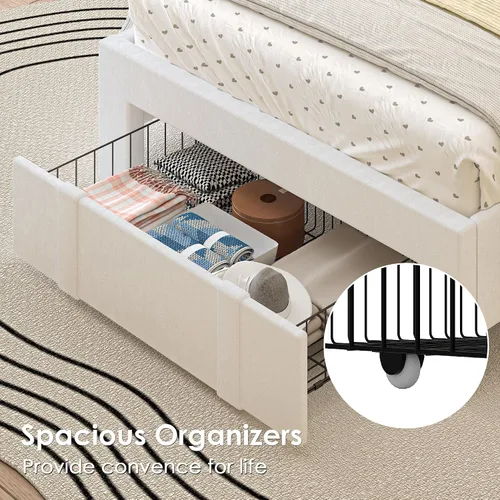 Vista 110 de VECELO Base de cama de plataforma de tamaño individual con cabecera tapizada de altura ajustable, base de colchón moderna, soporte de listones