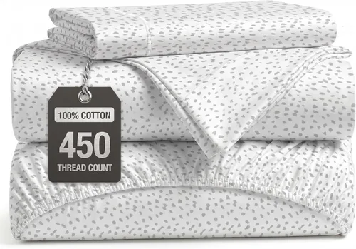 Vista 10 de LANE LINEN Sábanas de cama individual – 450TC algodón peinado de fibra larga de alta calidad, color blanco Soft & Breathable Twin Sheet &