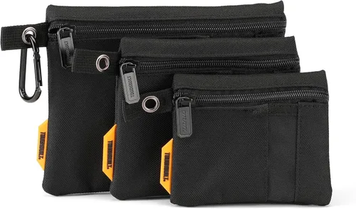 Vista 4 de ToughBuilt Bolsas de cierre de 3 piezas, bolsas de almacenamiento de tela balística 1680D resistentes con asas y cremalleras reforzadas