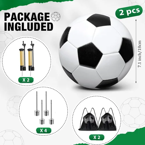 Vista 2 de Paquete de 2 pelotas de fútbol desinfladas con bomba para caja de zapatos de Navidad, tamaño de embalaje 3, tamaño 4, tamaño 5 artículos, ofertas a