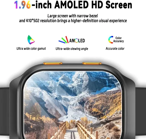 Vista 4 de Relojes inteligentes para hombres, reloj inteligente de seguimiento de actividad física para teléfonos Android/compatible con iPhone, reloj AMOLED