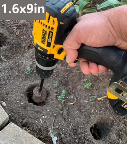 Vista 3 de Juego de 5 brocas helicoidales para plantar, broca helicoidal de jardín de alta resistencia, herramienta plantadora de bulbos para plantar plantas