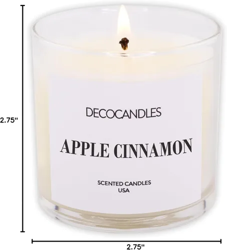 Vista 2 de Conceptos Urbanos de DECOCANDLES - Manzana Canela - Vela de soya altamente perfumada - Larga duración - vertida a mano en Estados Unidos (6 Oz.)