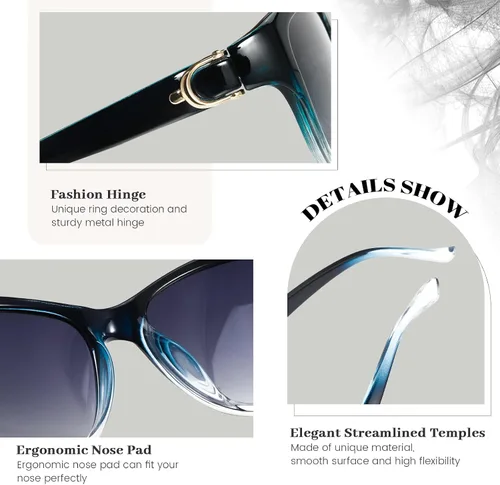 Vista 3 de LVIOE Gafas de sol polarizadas para mujer, gafas de sol clásicas de moda, antirreflejos, 100% protección UV