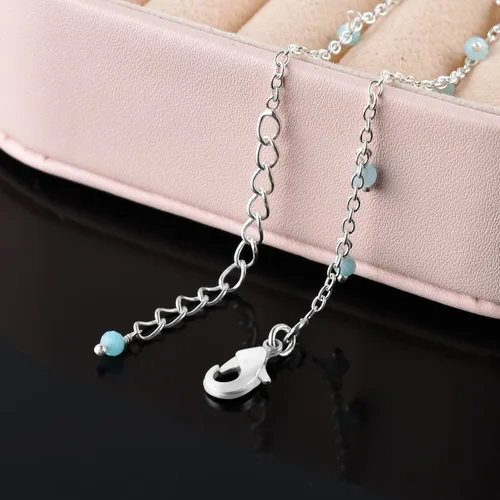Vista 43 de Yanara Tobilleras de piedras preciosas para mujer, piedra natal natural, chapada en plata, joyería hecha a mano en 8.5 + 1.5 pulgadas, cristales