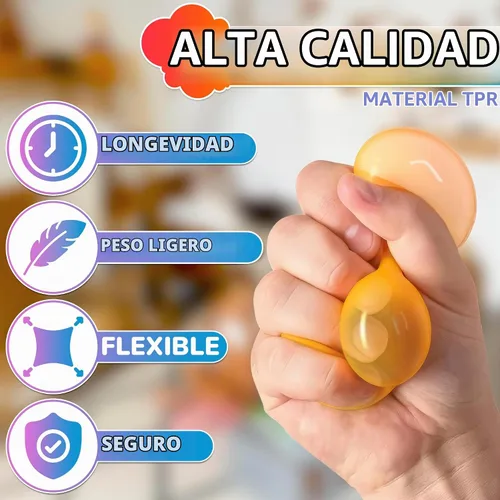 Vista 3 de 8 bolas adhesivas para techo y pared, juego de bolas adhesivas de 1.8 pulgadas con material TPR flexible y resistente al desgarro, bolas brillantes