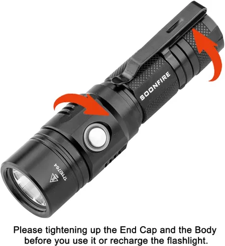 Vista 11 de Linterna LED blanca de 1000 lúmenes, E USB recargable impermeable compacta EDC Linternas de aplicación de la ley
