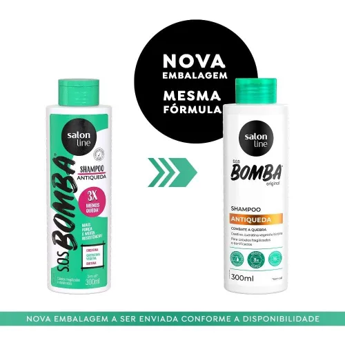 Vista 3 de Salon Line - Linha SOS Bomba (Antiqueda) - Champú 300 ML - (SOS Bomb (Anti-caída) - Champú 10.14 Fl Oz)