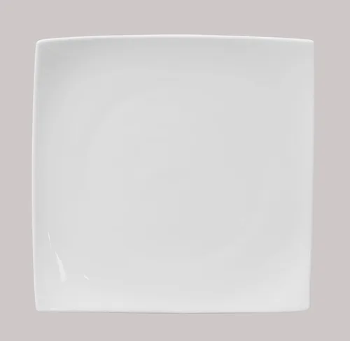 Vista 5 de Bone China - Juego de vajilla cuadrada de 16 piezas, color blanco Cuadrado blanco