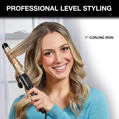 Vista 3 de Remington Style Therapy - Rizador de 1 pulgada, rizos duraderos.