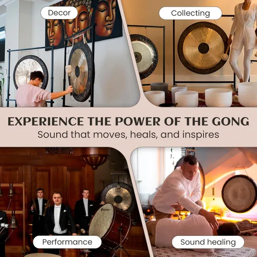 Vista 6 de The Gong Shop Gong chino hecho a mano, lavado rico y tonos de resonancia profunda para meditación, curación de sonido, yoga o decoración del hogar