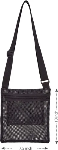 Vista 3 de USPECLARE Heavy Duty Semi-Transparent Mesh Purse, See Through Mesh Crossbody Bag