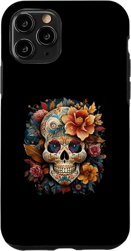 Vista 10 de iPhone 14 Floral Mexican Skull Day of the Dead Dia De Muertos Funda Mujer