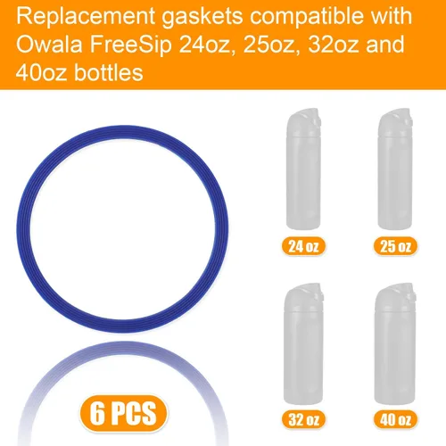 Vista 3 de 6 piezas de anillo de sellado de botellas de agua de repuesto para Owala FreeSip, juntas de junta tórica de silicona para botellas de agua