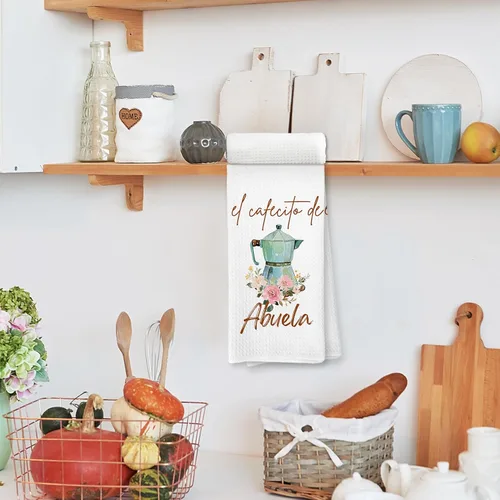 Vista 3 de Voatok Abuela Gifts - Toallas de cocina de café, regalos de Abuela para Navidad, cumpleaños de parte de nietos, toallas de mano para el mejor regalo