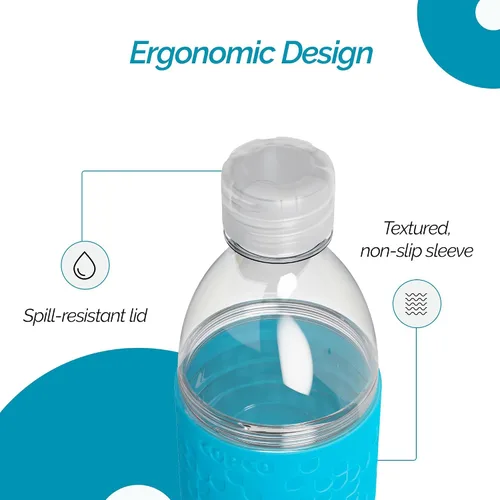 Vista 5 de Copco Hydra Botella de agua con tapa resistente a derrames, 16,9 onzas - Funda reutilizable Tritan antideslizante, cuerpo de apertura giratoria