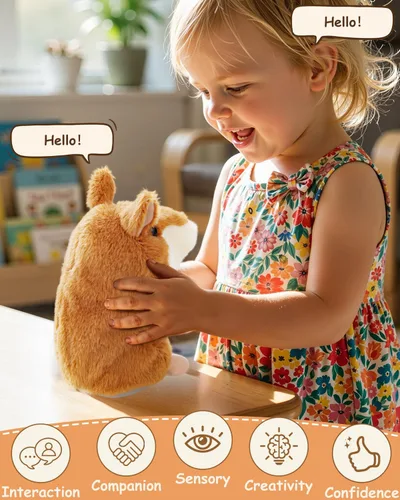 Vista 5 de Hámster parlante de peluche que repite lo que dices de Halobang, regalo para niños
