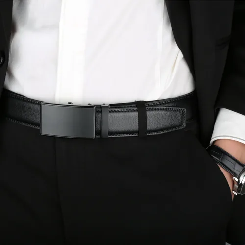 Vista 4 de Lavemi - Cinturón de cuero con hebilla automática, con elegante caja de regalo