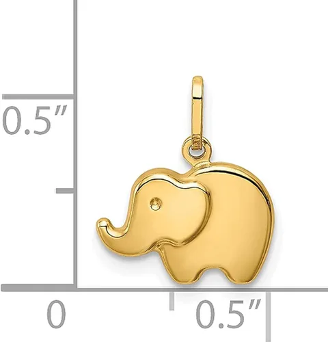 Vista 3 de 14k Yellow Gold Elephant Charm Necklace Pendant Animal Fine Jewelry For Women Gifts For Her