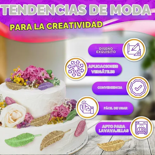 Vista 4 de Molde de plumas para chocolate, silicona flexible, diseño 3D, 0.3 pulgadas