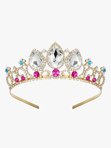 Vista 5 de SWEETV Tiaras de princesa para niñas pequeñas, diadema de corona, cumpleaños, boda, Halloween, cosplay, accesorios para el cabello