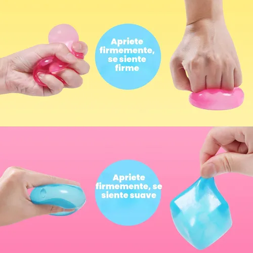 Vista 3 de 2 paquetes de cubos de estrés, pelotas de estrés flexibles para adultos y niños, juguete para aliviar la ansiedad, forma cuadrada con relleno