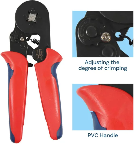 Vista 5 de MMOBIEL Kit de herramientas de crimpado de virola de 1250 piezas, AWG de 23 a 7 tamaños, kit de herramientas de trinquete autoajustable profesional