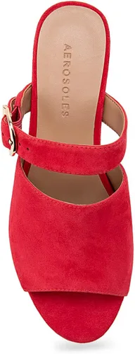 Vista 4 de Aerosoles Sandalia de tacón cósmica para mujer, Rojo (Red Suede)