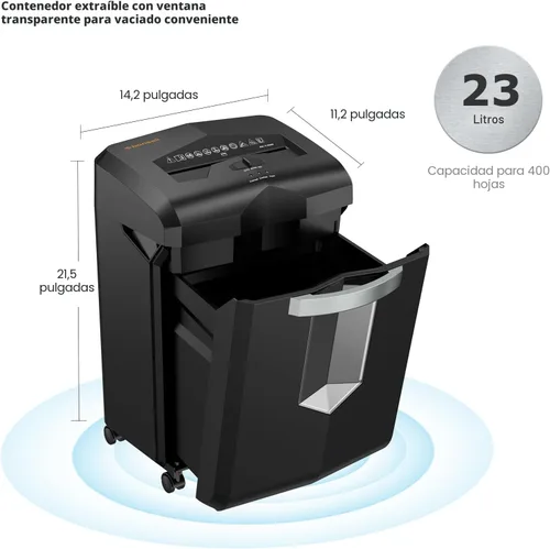 Vista 6 de Bonsaii Trituradora de papel resistente de 18 hojas de corte cruzado de 60