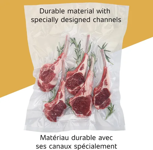 Vista 5 de FoodSaver Bolsas selladoras al vacío de longitud personalizada, paquete múltiple, 5 rollos para almacenamiento hermético de alimentos y Sous Vide