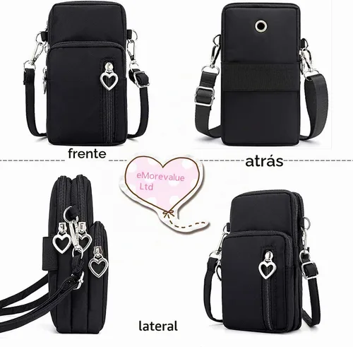 Vista 5 de Cartera para teléfono celular, bolsa cruzada para Samsung Galaxy S24 S23 Ultra S21 S22 S20 Plus Fe Note 20 A15 5G A25 A35 A05S A14 A13 A54 A71 Negro