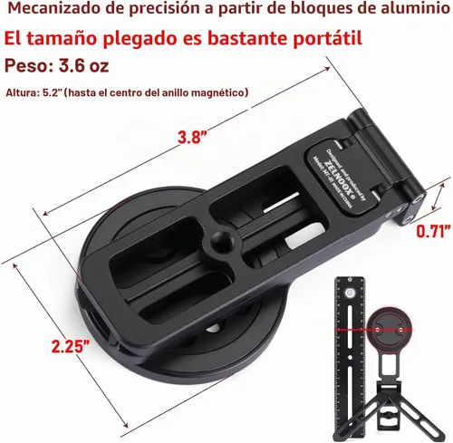 Vista 7 de Trípode de bolsillo compatible con MagSafe, sujeción magnética resistente, altura ajustable para teléfonos MagSafe, ideal para vlogging