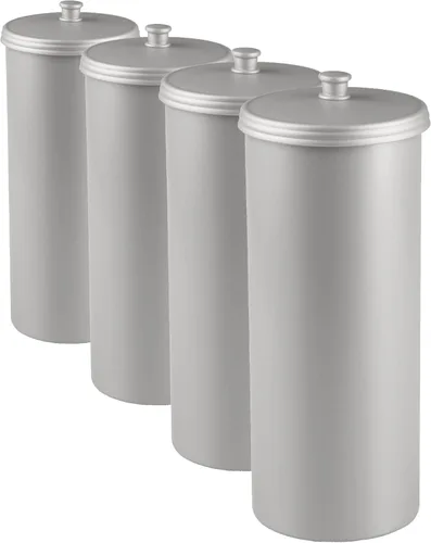 Vista 12 de iDesign Soporte Independiente para Papel Higiénico de Baño con Tapa para 3 Rollos Extra, Plata Con tapa, para 3 rollos adicionales