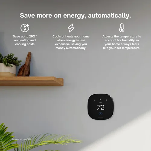 Vista 2 de ecobee Termostato inteligente mejorado, termostato Wifi programable