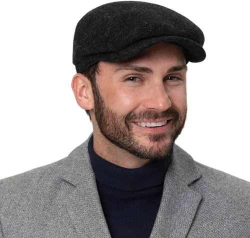 Vista 3 de Stetson Belfast Gorra plana de lana con pico espiga para hombre Otoño Invierno